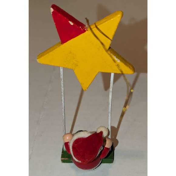 Lot 2 Vintage 198$ Avon Wooden Christmas Tree Ornaments Collectible Santa - Picture 3 of 6